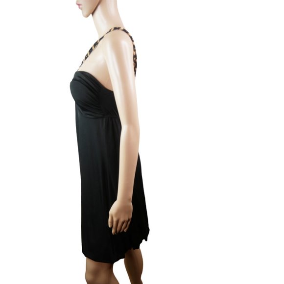 Co-me Como Black Gold Sleeveless Mini Dress Size Medium - Picture 9 of 11